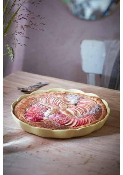 Emile Henry Madeleine Yivli Tart Tabağı, 30 Cm, Vanilya Çok Renkli