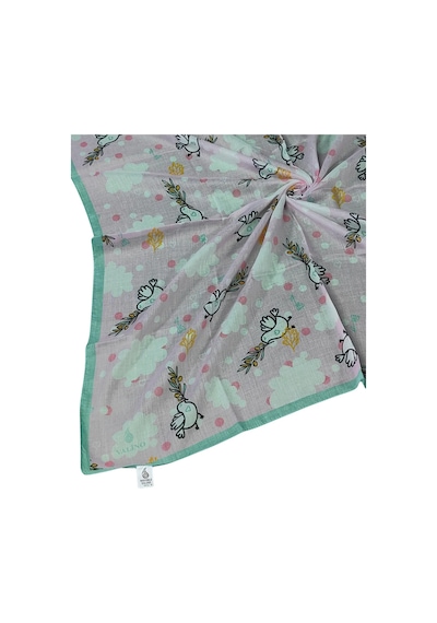 Mim Eşarp Valino Soft Pamuk Çocuk Desenli Eşarp 70x70 Cm Pembe - Lila - Kuş