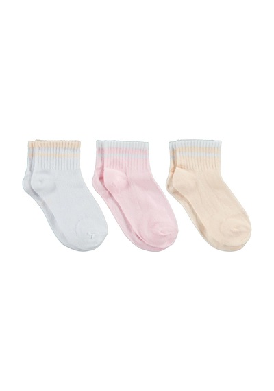 Civil Girls Basic Çizgi 3'lü 3-11 Yaş Kız Çocuk Patik Çorap Standart