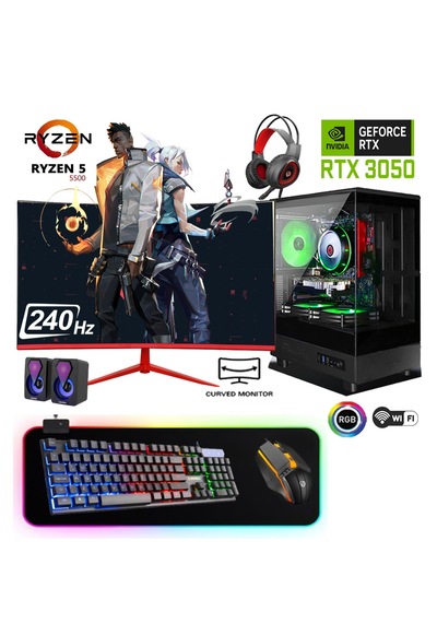 Apphirex TC78X R5-5500 16 GB 512 GB SSD 6 GB RTX3050 24" W11P Masaüstü Oyuncu Bilgisayarı