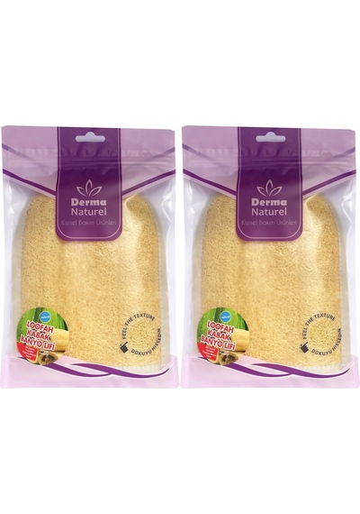 Derma Naturel Loofah Kabak Havlu Banyo Eldiveni 2 Li Set