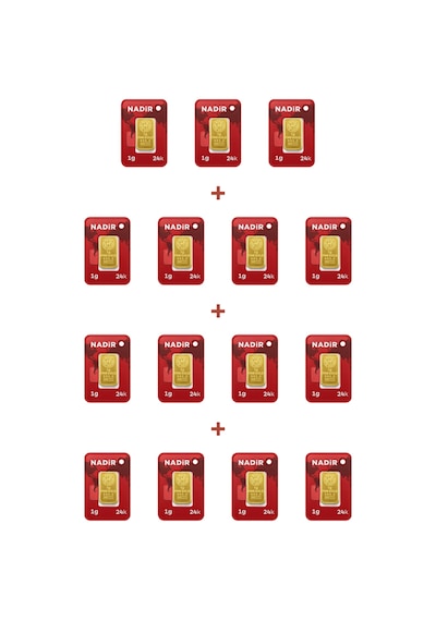 Nadir Gold 24 Ayar 15 Gram Külçe Altın 15 Adet 1 Gram Külçe Altın