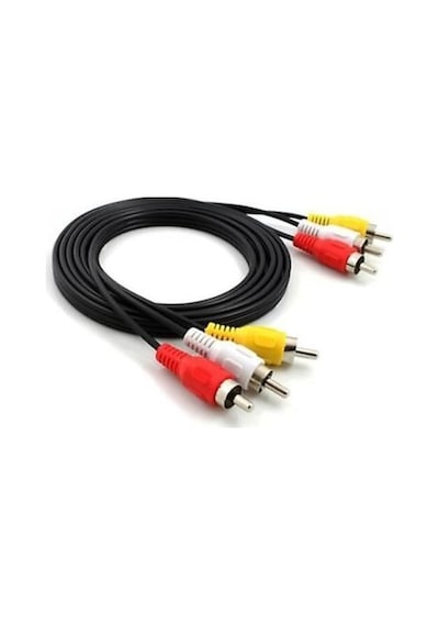 3 Rca To 3 Rca Av Ses Ve Görüntü Kablosu 1.2 Metre Renkli Uçlu