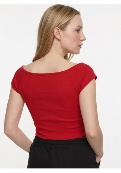 Slim Fit Kadın Bluz K.kol Kırmızı