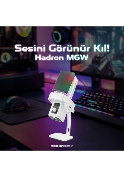 Hadron M6w Gaming Rgb Masaüstü Mikrofon Type-c 192khz 24bit - Beyaz