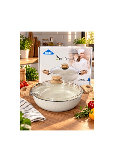 Soft Seramik 28 Cm Karnıyarık Basık Tencere Gri - 936497310 Gri