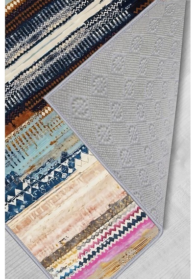 Rovigo Home Dijital Baskı Yıkanabilir Kaymaz Taban Salon Halısı  RVG1776 Çok Renkli