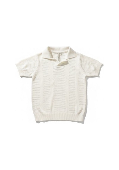 Zekids Erkek Çocuk İnce Triko Yakalı Tasarım T-shirt-17167 Beyaz