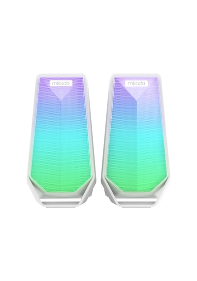 Mikado Md-188 2.0 5w 2 Bluetooth Beyaz Rgb Aydınlatmalı + Usb Kablo Usb 5v Speaker Hoparlör