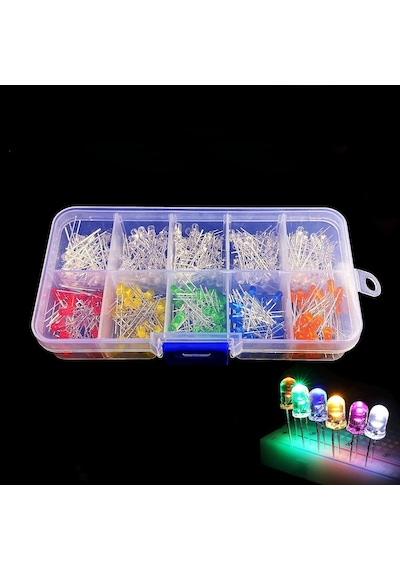 3mm Led Seti 500 adet Plastik Şefaf Kutulu Kendin Yap Kiti