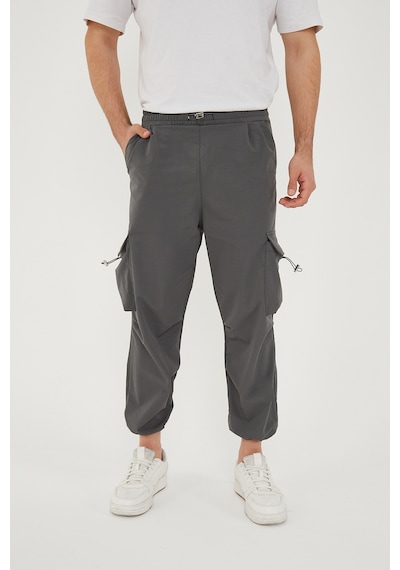 Camp Scoutland Camp550 Outdoor Tactical Kargo Cepli Ayarlanabilir Paçalı Oversize Erkek Jogger Yürüyüş Pantolonu Gri