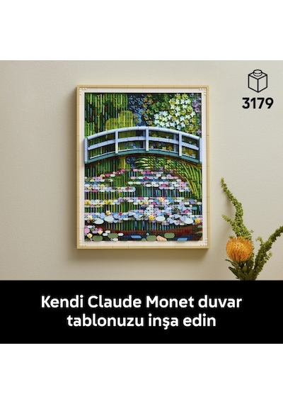 LEGO® Art Claude Monet – Nilüfer Gölü Üzerinde Köprü 31220 - Yetişkinler için Empresyonist Tablo Yapım Seti (3179 Parça)