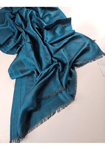 Cd Desen Kaşmir İpek Şal Silk Scarfs Hijab İthal Ürün PETROL YEŞİLİ