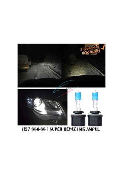 H27 880-881 Beyaz Işık Far Ampulü 12V