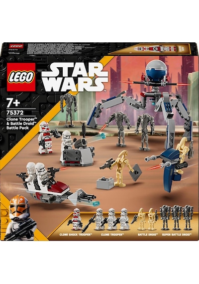 LEGO® Star Wars™ Klon Trooper ve Savaş Droidi Savaş Paketi Seti 75372-7+ Yaratıcı Oyuncak Yapım Seti - 215 Parça