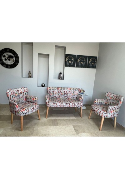 Azra Mobilya Çay Seti Koltuk Takımı - Cafe - Balkon - Bahçe - Ofis Mobilyası - Oturma Grubu Gri