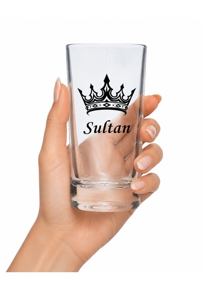 Kişiye Özel Tasarımlı Kral Ve Kraliçe Tacı Tasarımlı İsim Yazılabilen 230 Ml 6 Adet Rakı Bardağı Şeffaf