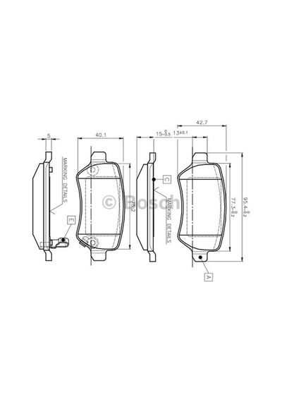 BOSCH 986495218 Fren Balatası Arka Astra G 98- Astra H 04- Corsa C 00- Combo 00- Zafira B 05- Merıva A 03- Fren Balatası 37971843