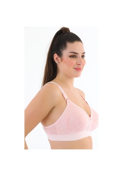 Seboteks Telsiz Kapsız Lastikli Pamuklu Penye Toparlayıcı Minimizer Sütyen 1010 Pembe