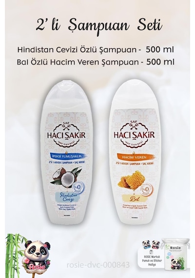 Hacı Şakir Hindistan Cevizi Şampuan 500 Ml, Ballı Şampuan 500 Ml Ve Rosıe