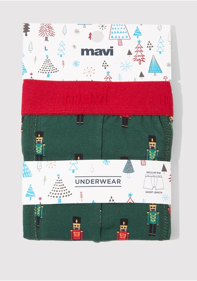 Mavi - Baskılı Boxer 0912138-71871 Yeşil