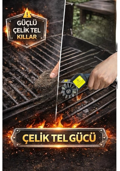 Kraft Hart Mangal Temizleme Fırçası Çelik Tel Izgara Temizleyici Barbekü Grill Fırçası Dayanıklı Saplı