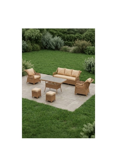 Dora Garden Home Ecem 7 Kişilik 3+1+1 2 Adet Puff Hediyeli Rattan Bahçe Takımı Kahverengi Siyah Çizgili Dora Garden Home Ecem 7 Kişilik 3+1+1 2 Adet Puff Hediyeli Rattan Bahçe Takımı Kahverengi Siyah Çizgili