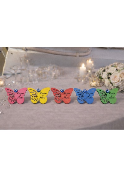 Kelebek Model Şık Magnet İstenilen Renkte Ve İsimde Yapılır 25 Adettir No 040