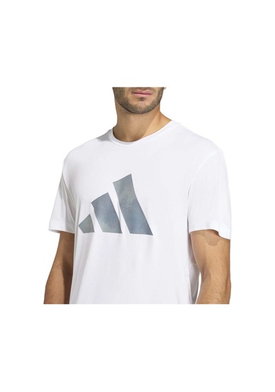 Adidas Erkek Logolu Koşu Ve Antreman Tişörtü Run Ess Bl T M Ke3547 White