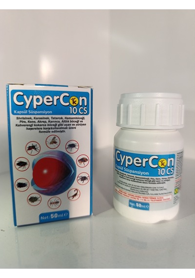 Kulsan Cypercon 10 Cs - Sivrsinek-karasinek-hamamböceği-pire-akrep-kene-tatarcık-karınca Ilacı 50ml