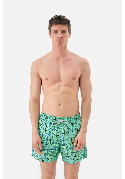 John Frank Anchor Desenli Hızlı Kuruyan Mayo Short Erkek Mayo Short Jfsssw35 Mint