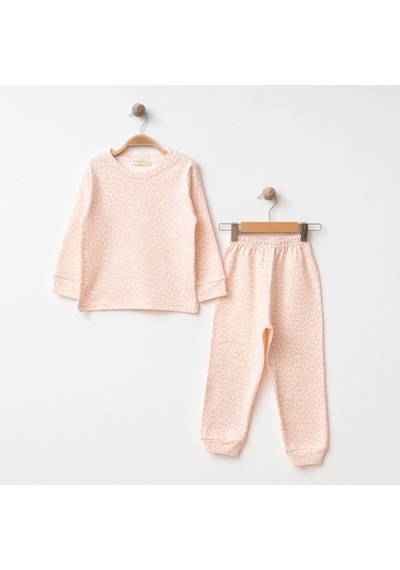 Bebolly Pijama Takımı Baskılı Pudra Somon