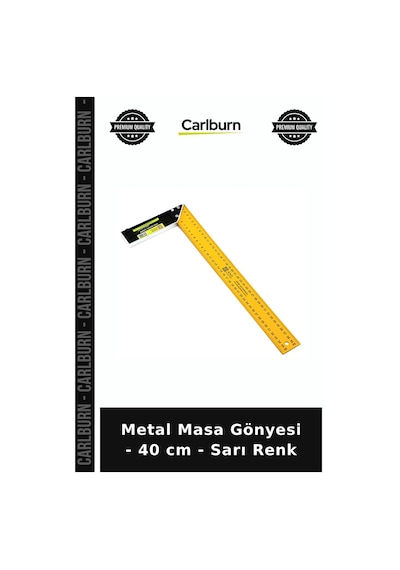 Özel Üretim Marangozluk Ölçüm Teknik Çizim Atölye İnşaat Metal Masa Gönyesi - 40 Cm - Sarı Renk