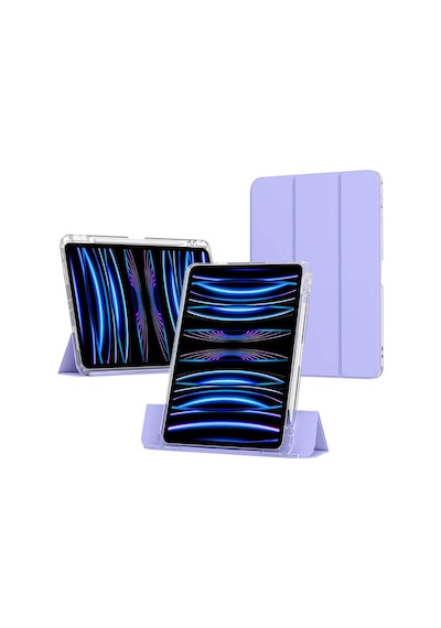 iPad Uyumlu  Air 11 2024 Kılıf Magnetik Ayrılabilen Airbagli Zore Sliding Tablet Kılıfı - Lacivert Kapaklı Kılıf