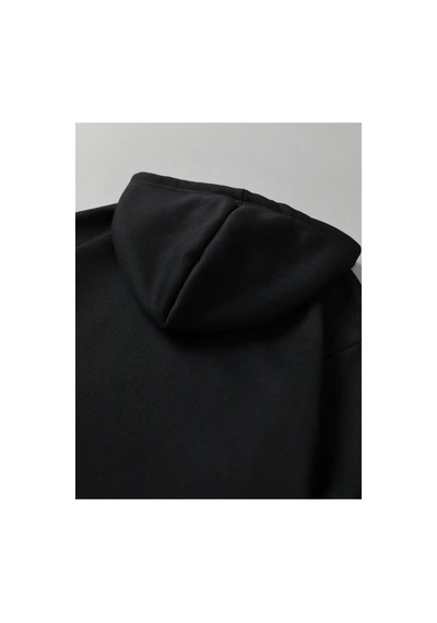 Medinenur Black Baskılı 2 Iplik Şardonlu Sweatshirt Siyah