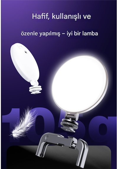 3 Renkli Çekim Işığı Tripod Telefon Kamera Laptop Uyumlu Selfie Işığı Tiktok Video Çekim Işık