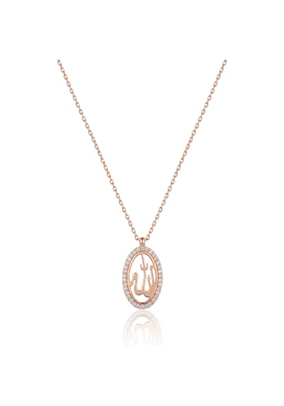 925 Ayar Gümüş Kolye Rose Kaplama Oval Çerçeve Zirkon Taşlı Işıltılı Allah Lafzı Kadın Kolye Barcode Rose Gold 925 Ayar Gümüş Kolye Rose Kaplama Oval Çerçeve Zirkon Taşlı Işıltılı Allah Lafzı Kadın Kolye Barcode Rose Gold