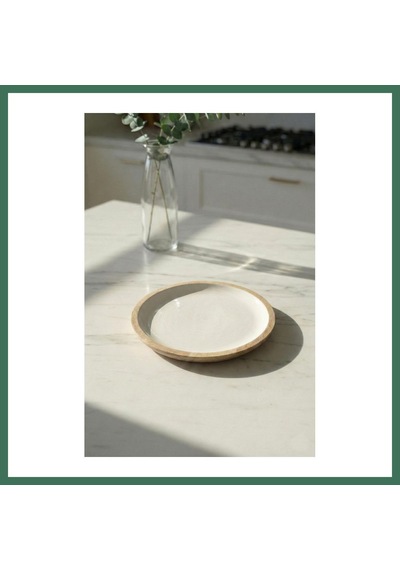 En-cag Mango Agacı Pasta Tabağı & Sunum Tabağı 20 Cm Krem Bss