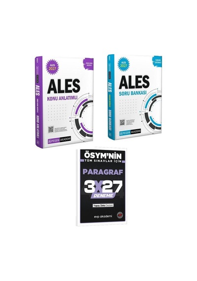 2027 Pegem 2027 Ales Konu Anlatımlı+soru+evp Akademi 3x27 Paragraf Deneme