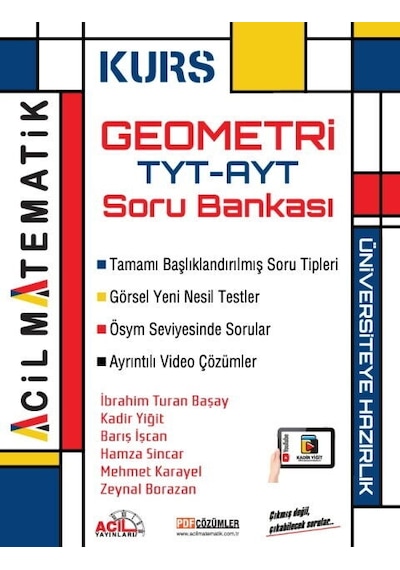Acil Yayınları Tyt Ayt Geometri Kurs Soru Bankası