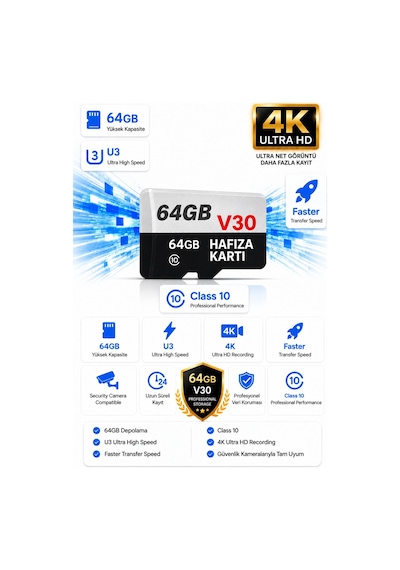 64gb Hafıza Kartı Class 10 Video Kayıt