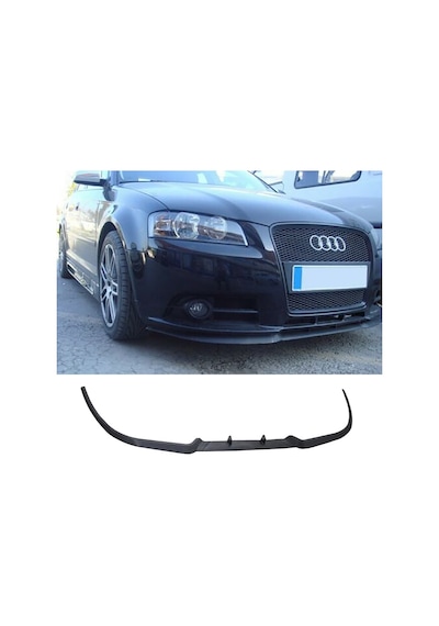 Audi A3 S3 8P 2004 - 2008 Ön Lip Mat Siyah Ön Tampon Lip