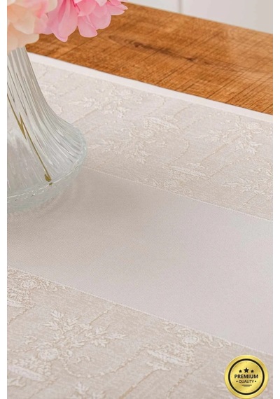 Ayda Jakar Polyester Kumaş Bej Runner 45x150 Cm 1416 Bej