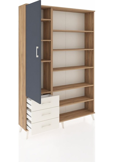 Arges Dolap 9 Raflı 3 Çekmeceli 3 Kapaklı 132x30x195 Çam-antr... Çam Arges Dolap 9 Raflı 3 Çekmeceli 3 Kapaklı 132x30x195 Çam-antr... Çam