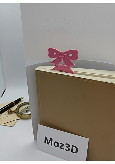 Pembe Kurdeleli Dekoratif Kitap Ayracı