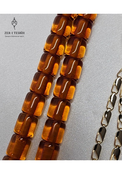 Zer-i Tesbih Bal Rengi Ateş Kehribar Tesbih Sarı