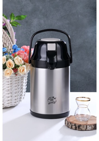 Cooker Çift Katlı Paslanmaz Çelik 2.5 Litre Termos Siyah CKR2007