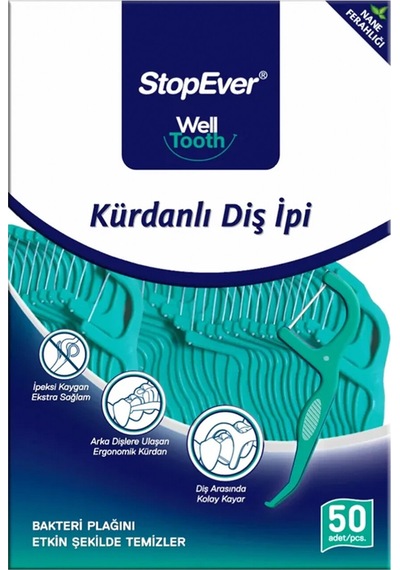 4 Adet Stopever Welltooth Kürdanlı Diş İpi 50 Adet
