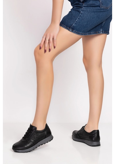 Gondol Içi Dışı Hakiki Deri Anatomik Taban Spor Ayakkabı Flf.444 Black Gt