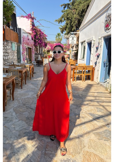 Gigi Wardrobe Scarlet Breeze Elbise Kırmızı Kırmızı